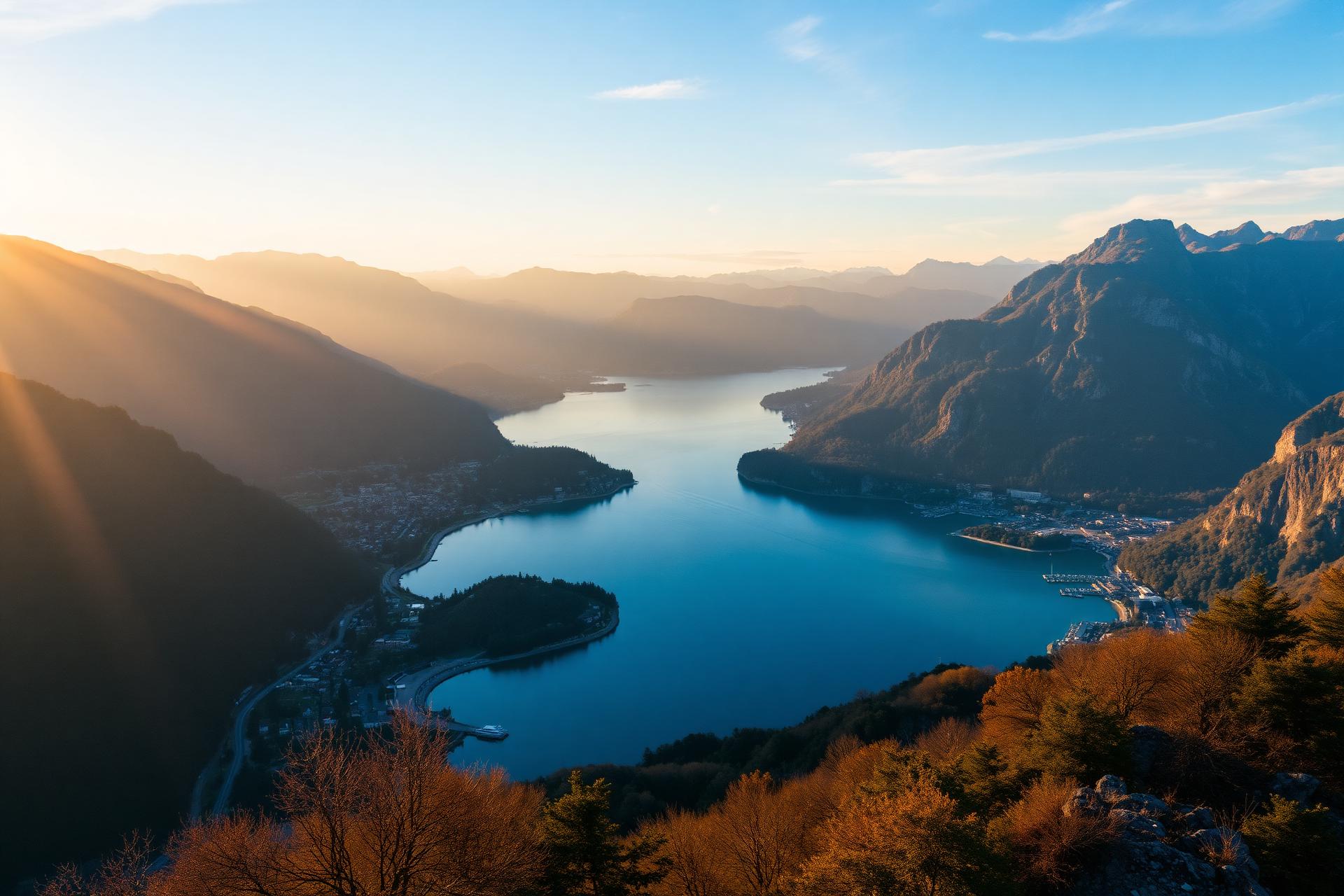 Panorama del Ticino al tramonto